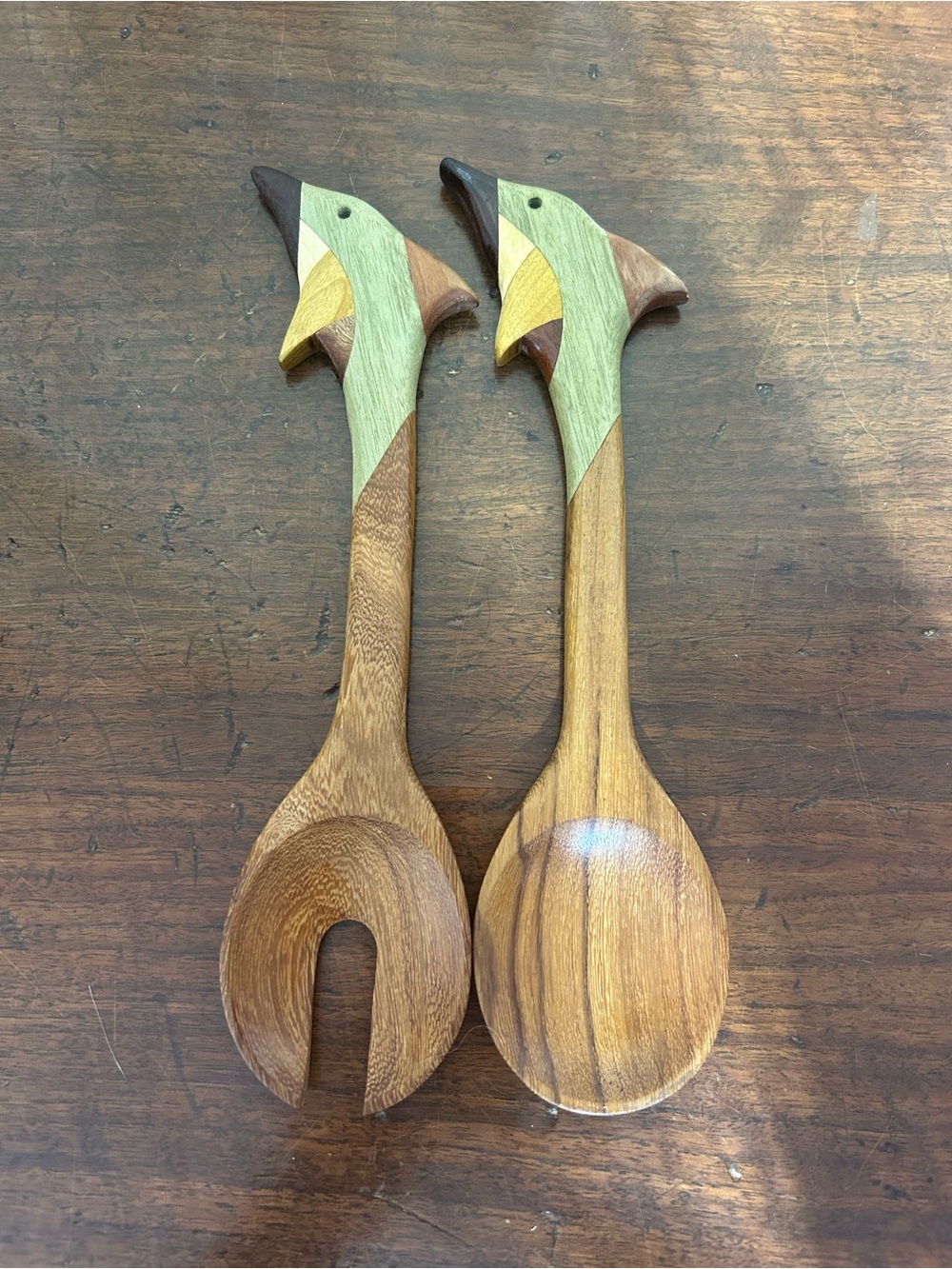 Salad Servers Dolphin hand crafted